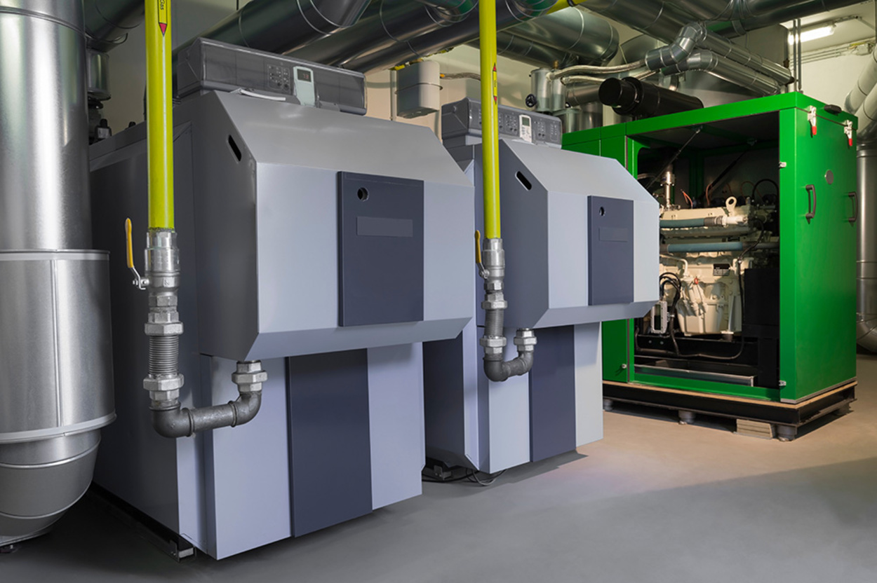 Blockheiz&shy;kraftwerk bei Muster Elektro in Musterstadt